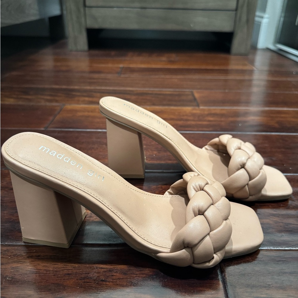 Madden Girl Tan Braided Heeled Sandals
